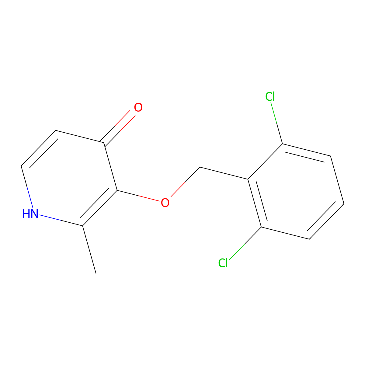 3-[(2,6-dichlorobenzyl)oxy]-2-methyl-4(1H)-pyridinone molecular structure, CAS 303144-61-8