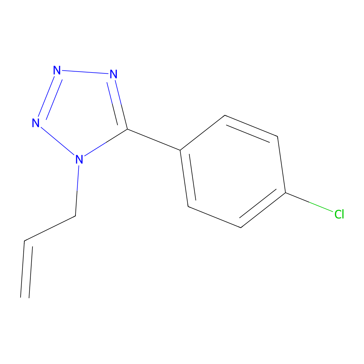 1-allyl-5-(4-chlorophenyl)-1H-1,2,3,4-tetraazole molecular structure, CAS 303144-89-0