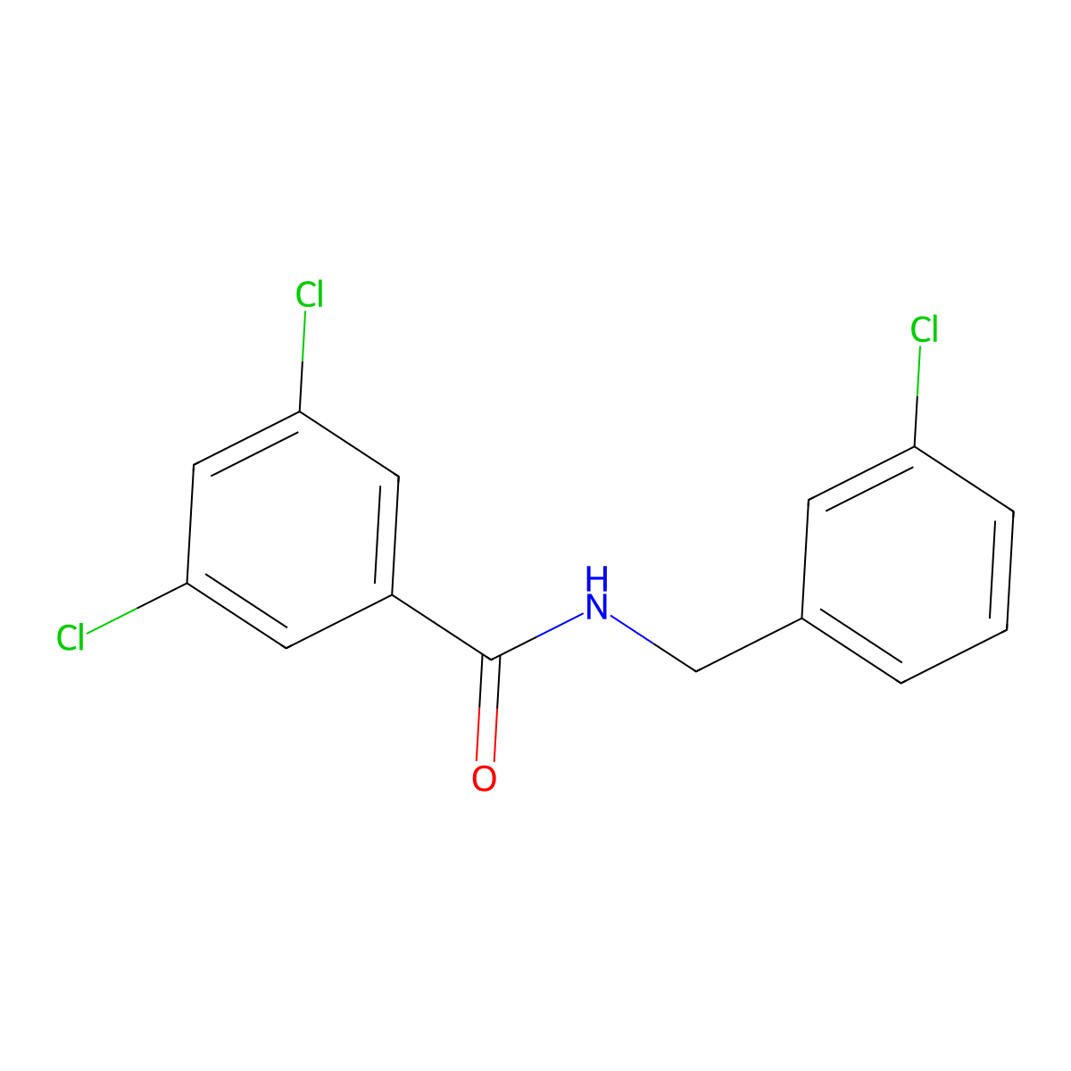 3,5-dichloro-N-[(3-chlorophenyl)methyl]benzamide molecular structure, CAS 303144-96-9