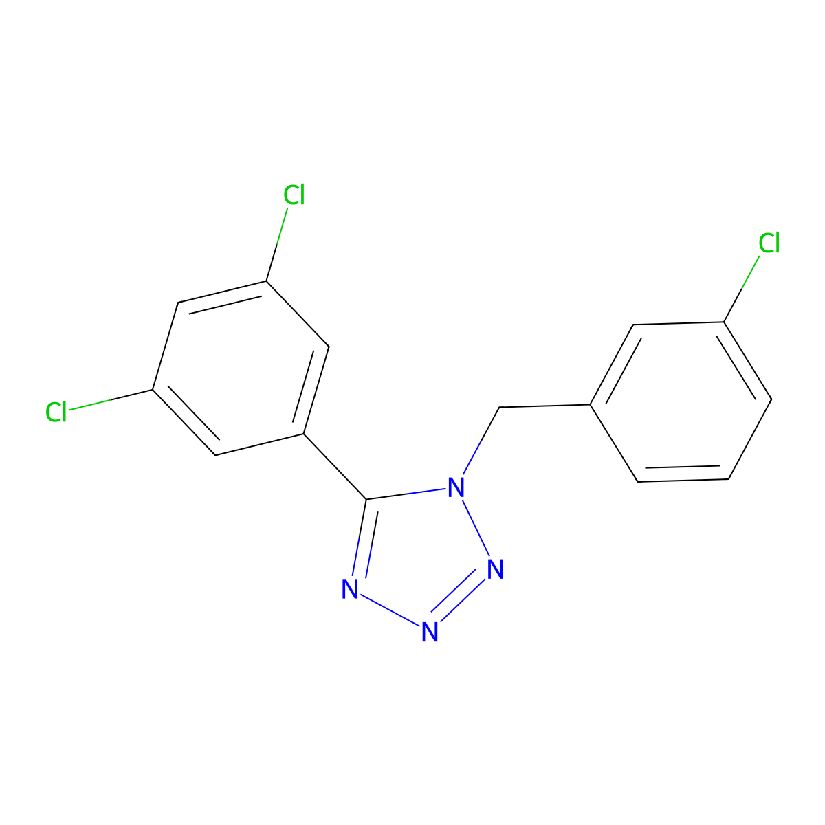 1-(3-chlorobenzyl)-5-(3,5-dichlorophenyl)-1H-1,2,3,4-tetraazole molecular structure, CAS 303145-03-1