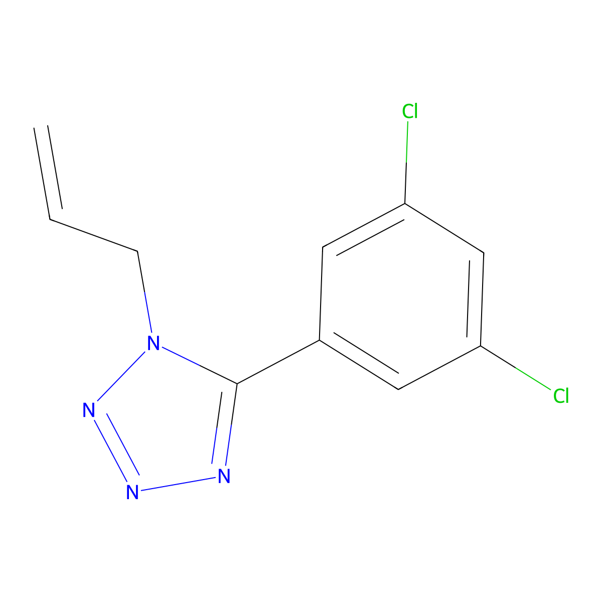 1-allyl-5-(3,5-dichlorophenyl)-1H-1,2,3,4-tetraazole molecular structure, CAS 303145-05-3
