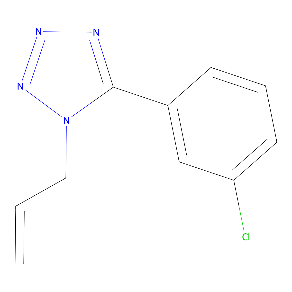 1-allyl-5-(3-chlorophenyl)-1H-1,2,3,4-tetraazole molecular structure, CAS 303145-08-6