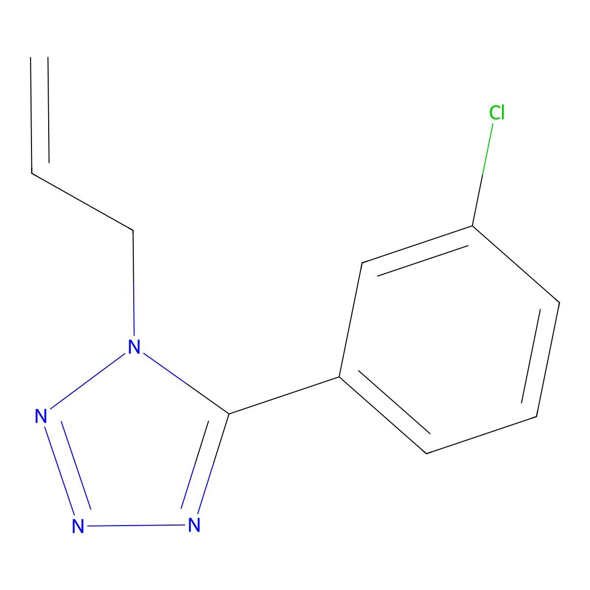 1-allyl-5-(3-chlorophenyl)-1H-1,2,3,4-tetraazole molecular structure, CAS 303145-08-6
