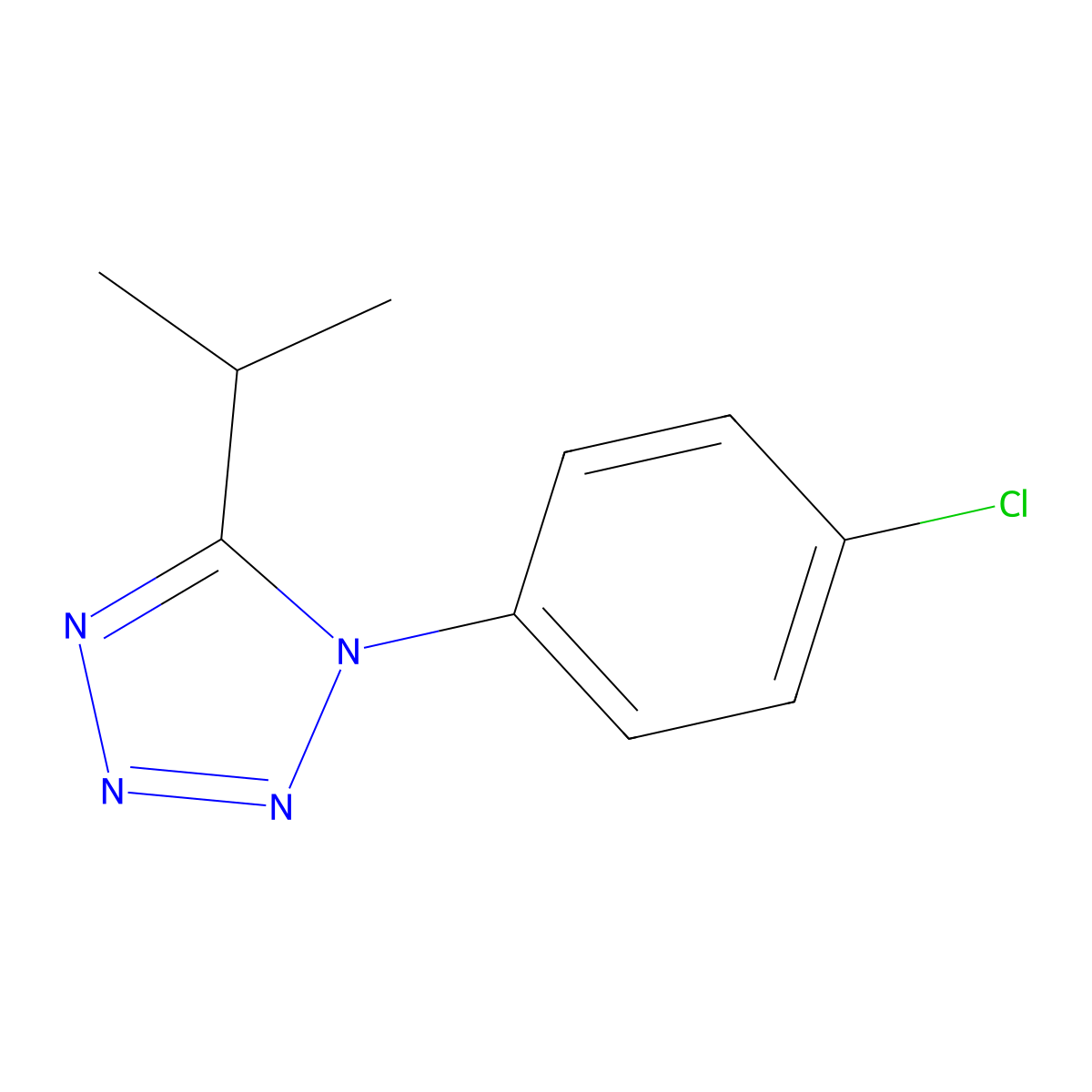 1-(4-chlorophenyl)-5-isopropyl-1H-1,2,3,4-tetraazole molecular structure, CAS 303145-09-7