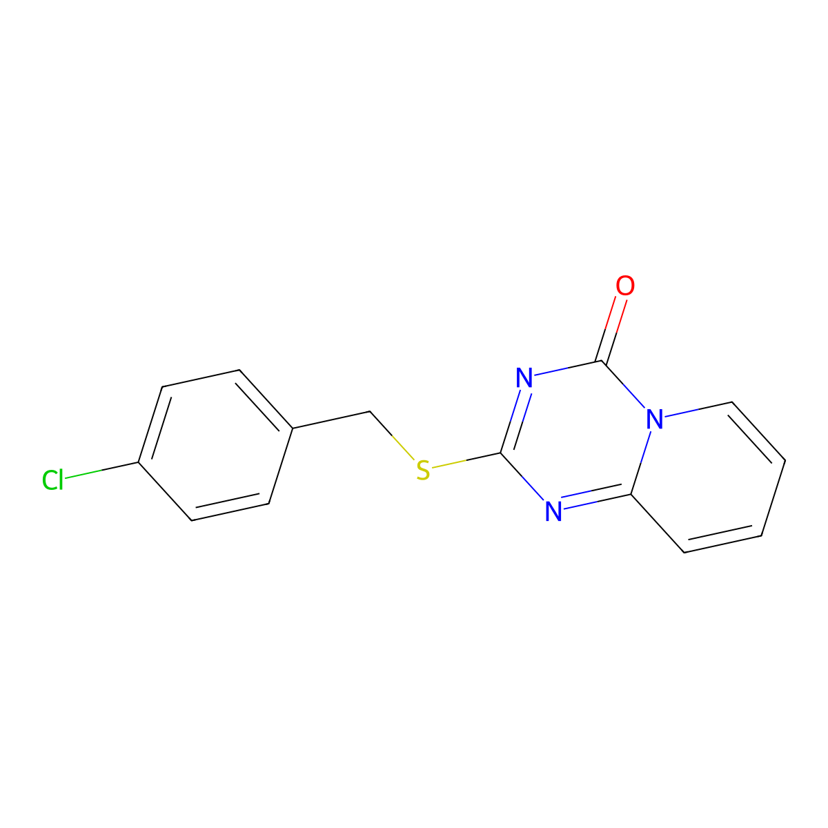2-((4-Chlorobenzyl)sulfanyl)-4H-pyrido[1,2-a](1,3,5)triazin-4-one molecular structure, CAS 303145-12-2