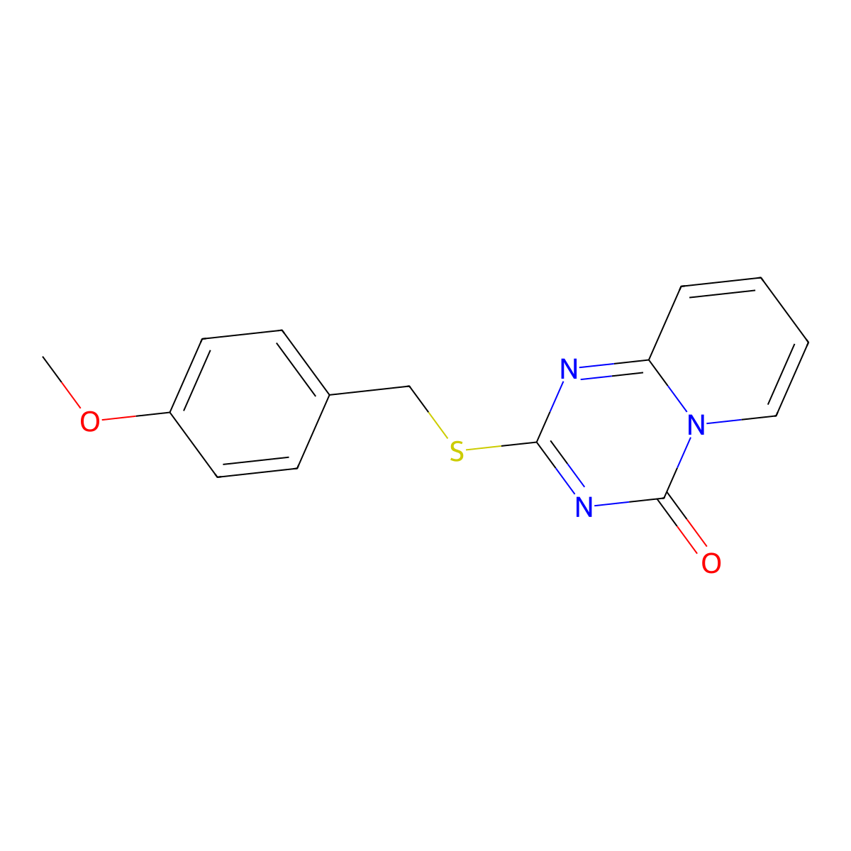 2-((4-Methoxybenzyl)sulfanyl)-4H-pyrido[1,2-a](1,3,5)triazin-4-one molecular structure, CAS 303145-13-3