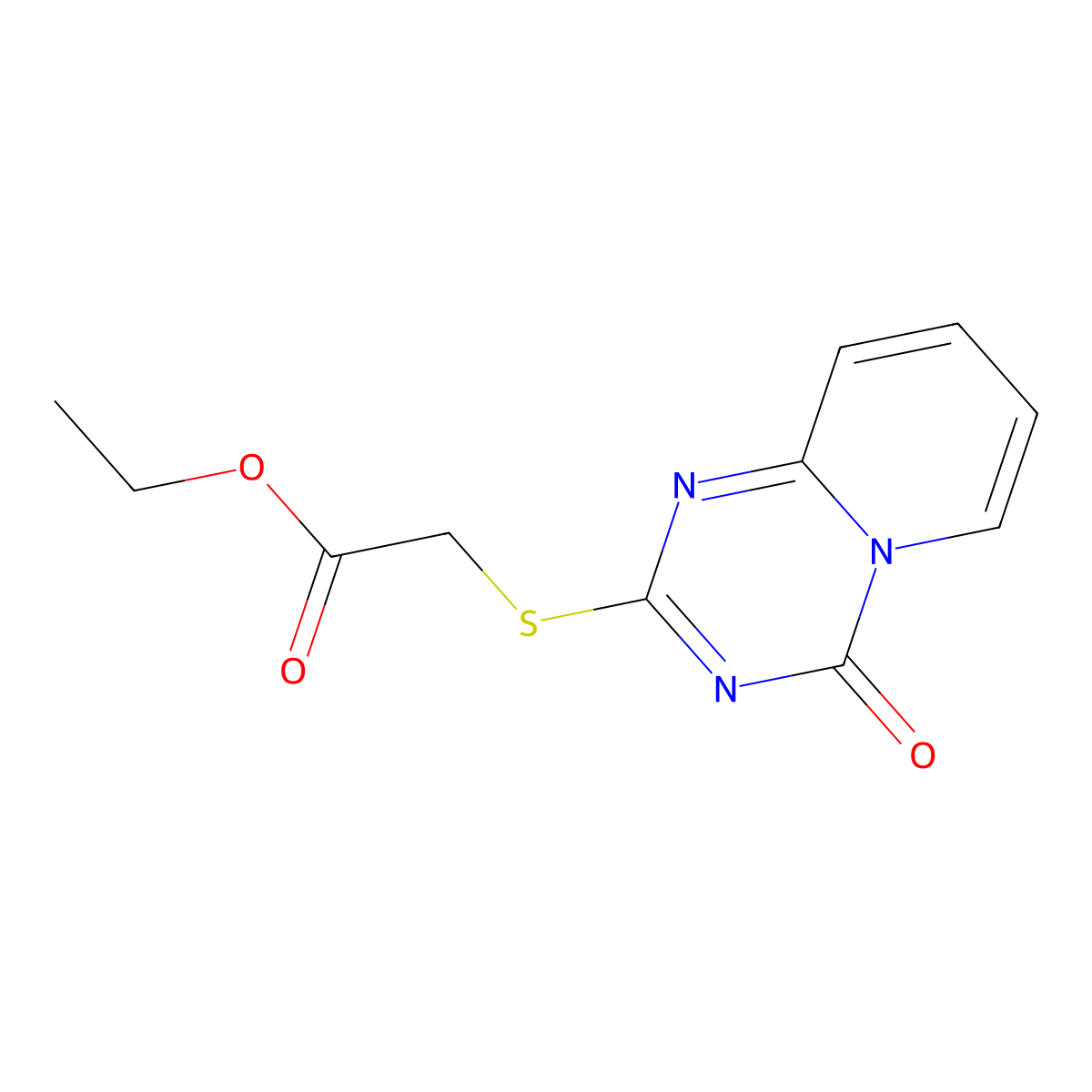 ethyl 2-[(4-oxo-4H-pyrido[1,2-a][1,3,5]triazin-2-yl)sulfanyl]acetate molecular structure, CAS 303145-14-4