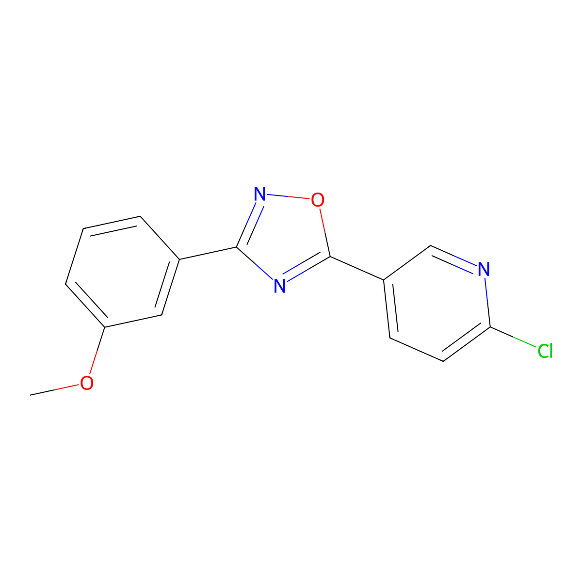 2-Chloro-5-[3-(3-methoxyphenyl)-1,2,4-oxadiazol-5-yl]pyridine molecular structure, CAS 303145-19-9