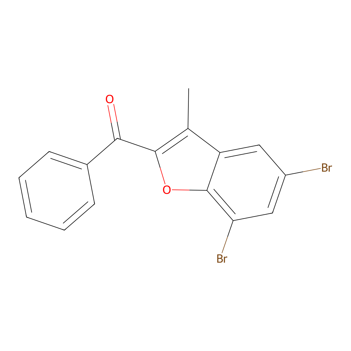 (5,7-Dibromo-3-methyl-1-benzofuran-2-yl)(phenyl)methanone molecular structure, CAS 303145-22-4