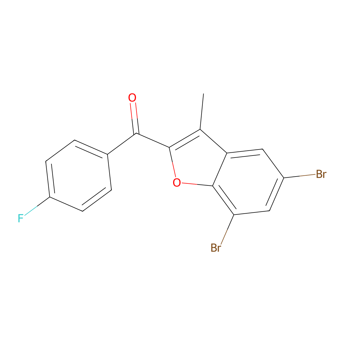 (5,7-Dibromo-3-methyl-1-benzofuran-2-yl)(4-fluorophenyl)methanone molecular structure, CAS 303145-28-0