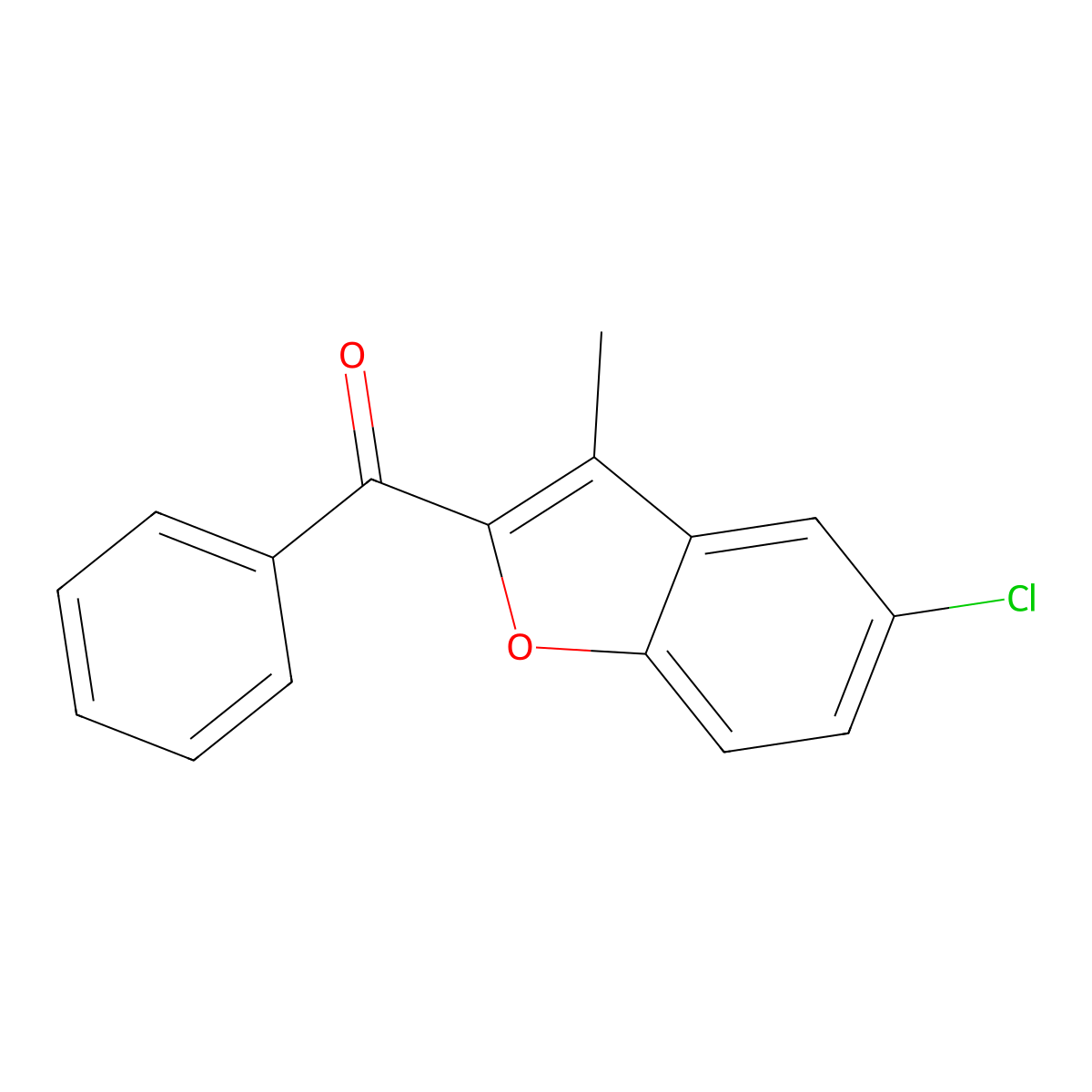 (5-Chloro-3-methyl-1-benzofuran-2-yl)(phenyl)methanone molecular structure, CAS 303145-32-6