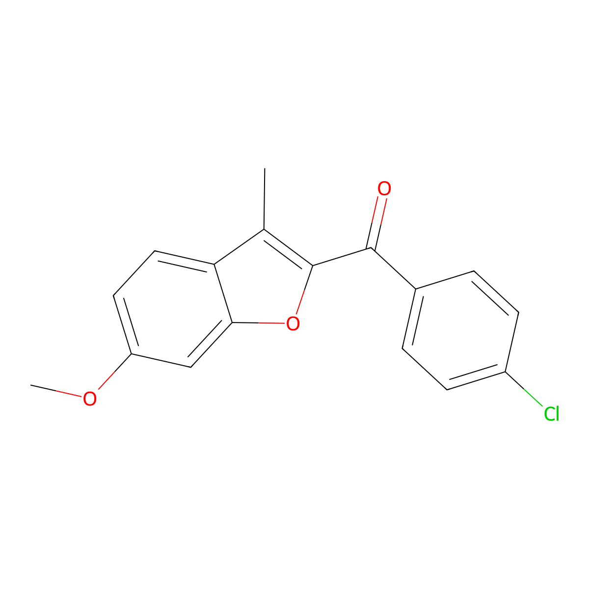 (4-Chlorophenyl)(6-methoxy-3-methyl-1-benzofuran-2-yl)methanone molecular structure, CAS 303145-33-7