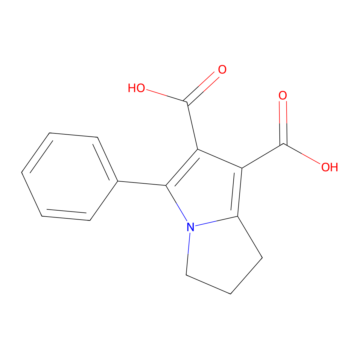 5-phenyl-2,3-dihydro-1H-pyrrolizine-6,7-dicarboxylic acid molecular structure, CAS 303145-39-3