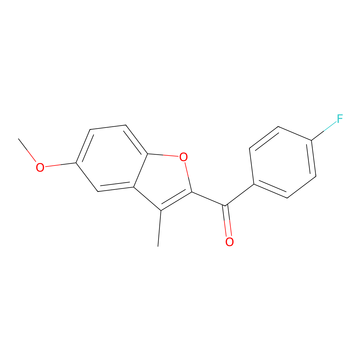 (4-Fluorophenyl)(5-methoxy-3-methyl-1-benzofuran-2-yl)methanone molecular structure, CAS 303145-46-2