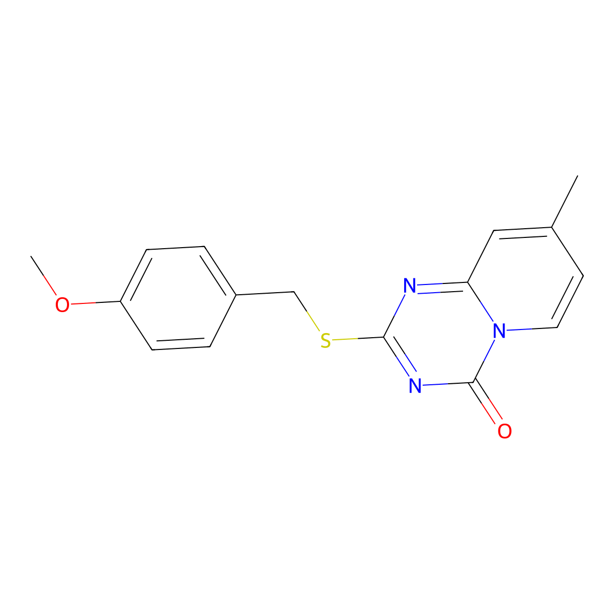 2-((4-Methoxybenzyl)sulfanyl)-8-methyl-4H-pyrido[1,2-a](1,3,5)triazin-4-one molecular structure, CAS 303145-48-4