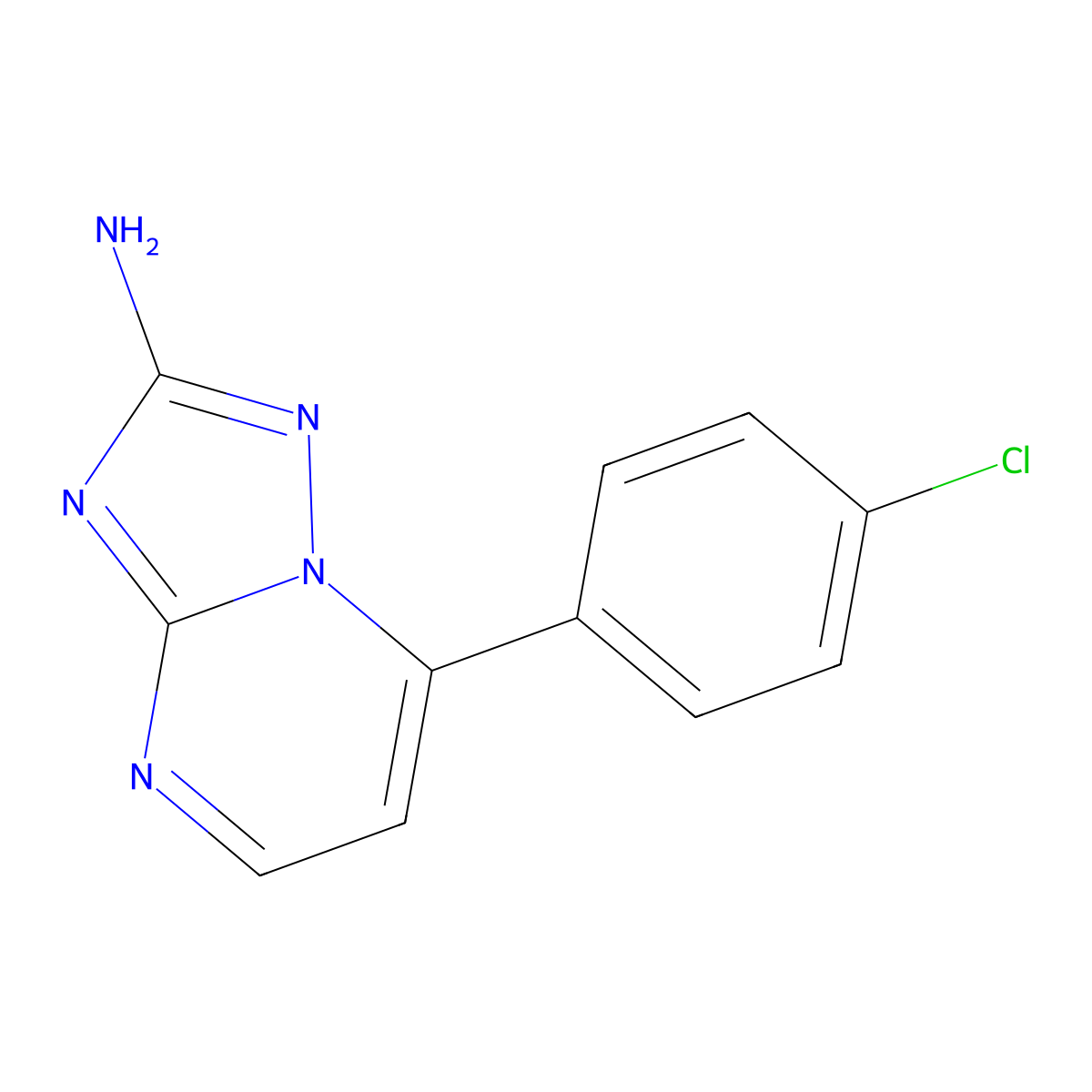 7-(4-Chlorophenyl)[1,2,4]triazolo[1,5-a]pyrimidin-2-amine molecular structure, CAS 303145-62-2