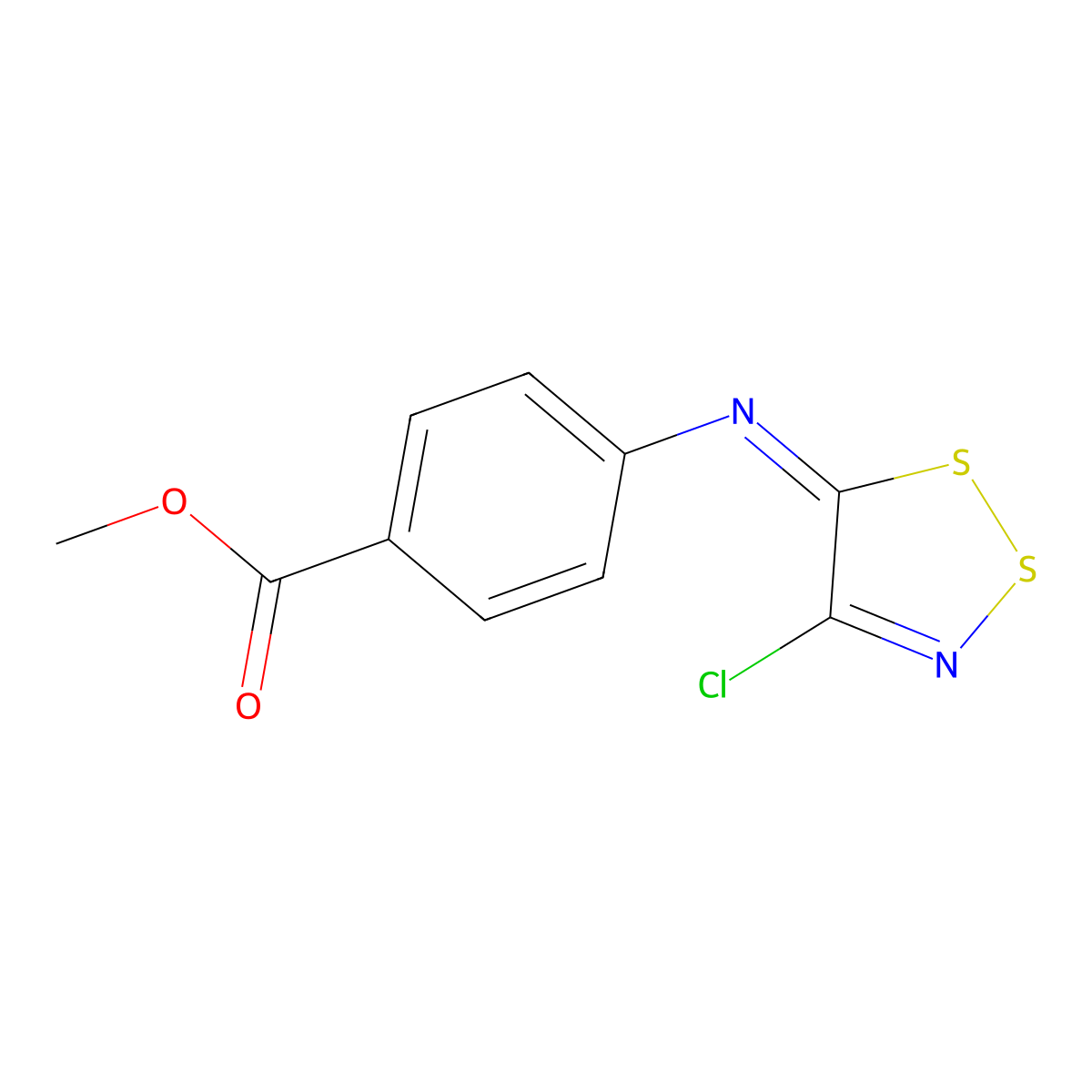 methyl 4-[(4-chloro-5H-1,2,3-dithiazol-5-yliden)amino]benzenecarboxylate molecular structure, CAS 303145-63-3