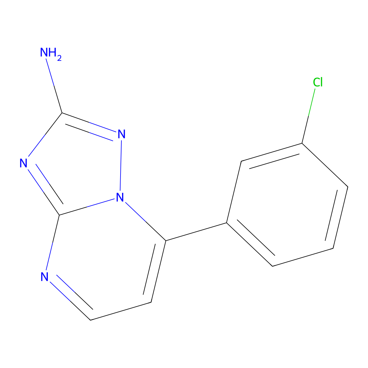 7-(3-Chlorophenyl)-[1,2,4]triazolo[1,5-a]pyrimidin-2-amine molecular structure, CAS 303145-67-7