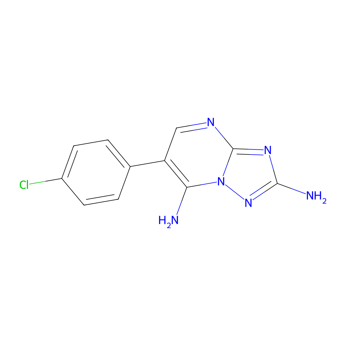 6-(4-Chlorophenyl)-[1,2,4]triazolo[1,5-a]pyrimidine-2,7-diamine molecular structure, CAS 303145-69-9
