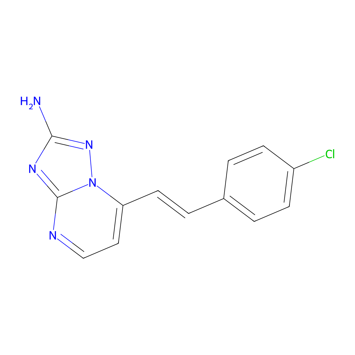 7-[2-(4-Chlorophenyl)ethenyl]-[1,2,4]triazolo[1,5-a]pyrimidin-2-amine molecular structure, CAS 303145-72-4