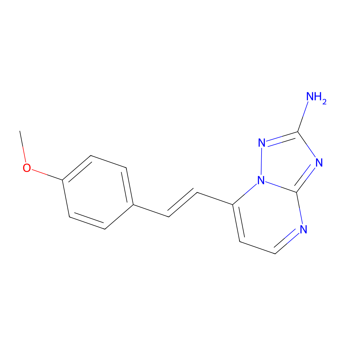 7-[(E)-2-(4-methoxyphenyl)ethenyl]-[1,2,4]triazolo[1,5-a]pyrimidin-2-amine molecular structure, CAS 303145-73-5