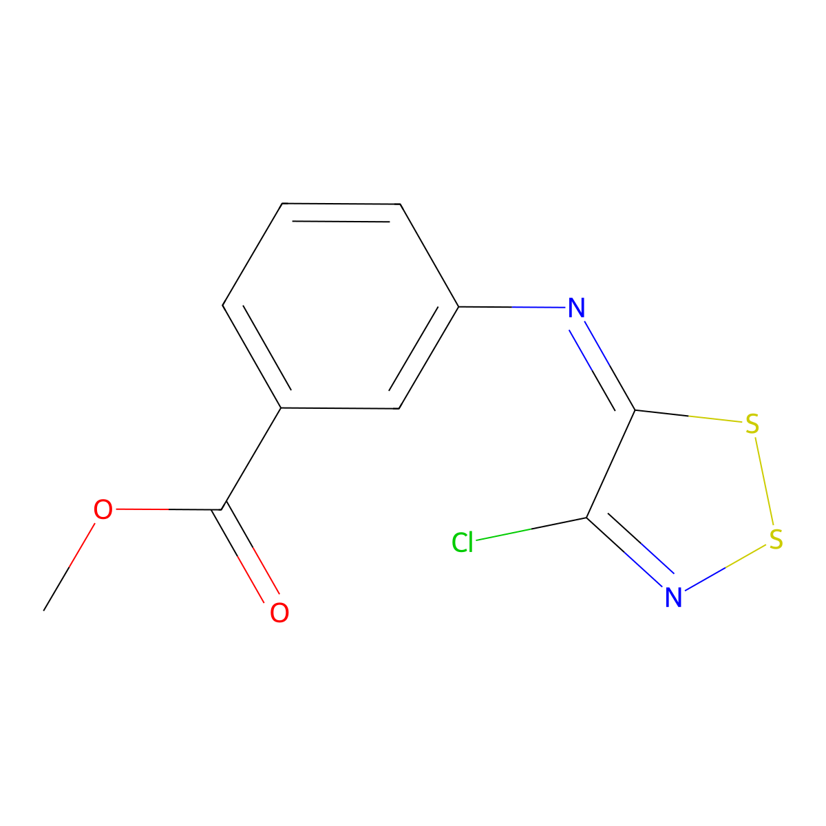 methyl 3-[(4-chloro-5H-1,2,3-dithiazol-5-yliden)amino]benzenecarboxylate molecular structure, CAS 303145-89-3