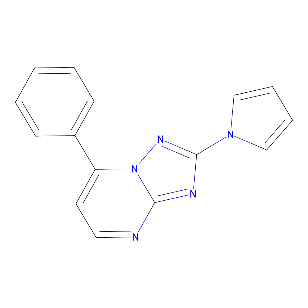 7-phenyl-2-(1H-pyrrol-1-yl)[1,2,4]triazolo[1,5-a]pyrimidine molecular structure, CAS 303146-15-8