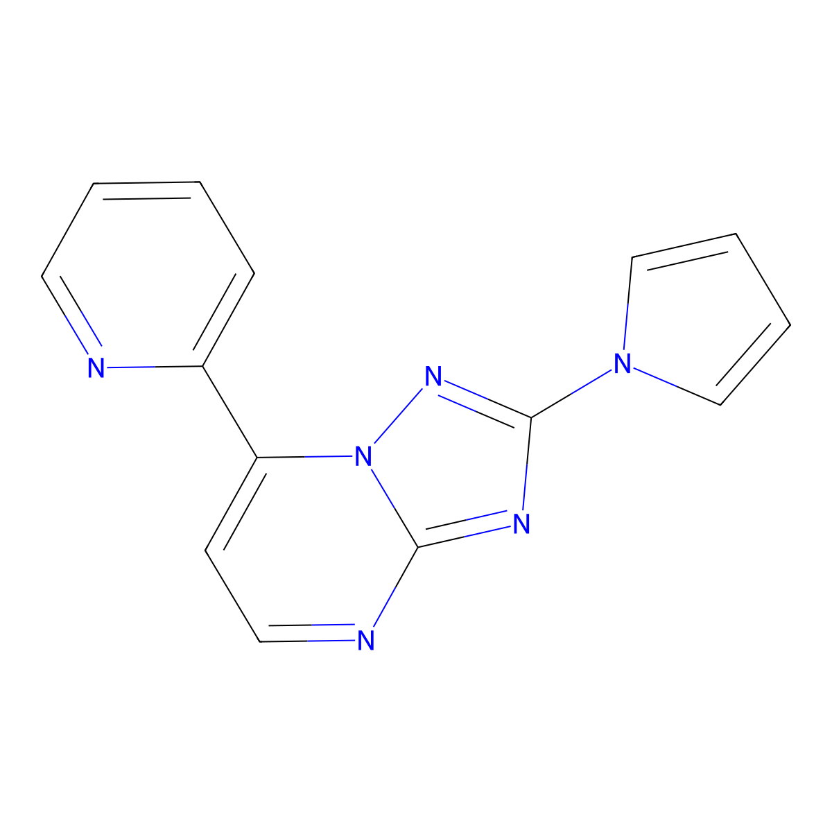 7-(2-pyridinyl)-2-(1H-pyrrol-1-yl)[1,2,4]triazolo[1,5-a]pyrimidine molecular structure, CAS 303146-20-5