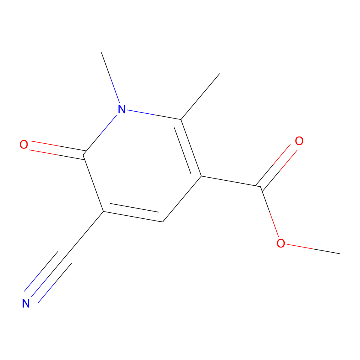 Methyl 5-cyano-1,2-dimethyl-6-oxo-1,6-dihydro-3-pyridinecarboxylate molecular structure, CAS 303146-46-5