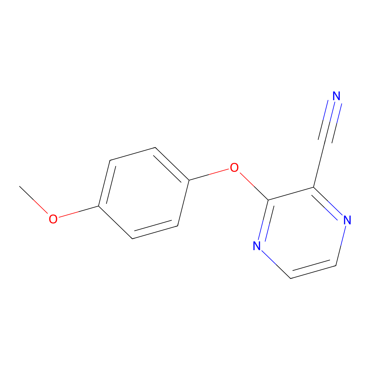 3-(4-Methoxyphenoxy)pyrazine-2-carbonitrile molecular structure, CAS 303146-53-4