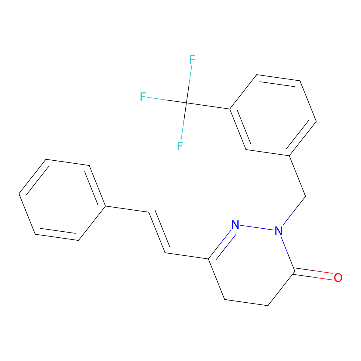 6-styryl-2-[3-(trifluoromethyl)benzyl]-4,5-dihydro-3(2H)-pyridazinone molecular structure, CAS 303146-66-9