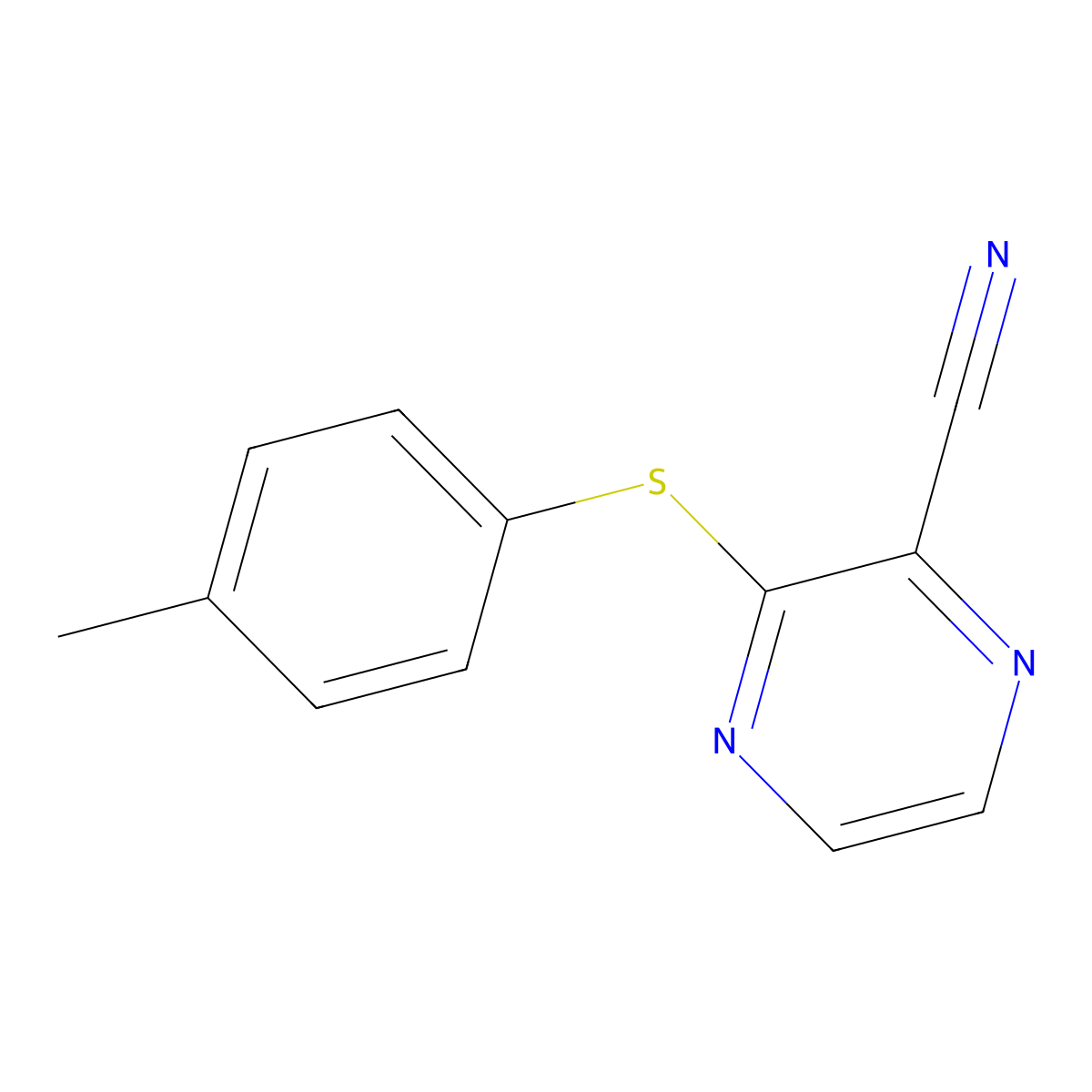 3-[(4-Methylphenyl)sulfanyl]-2-pyrazinecarbonitrile molecular structure, CAS 303146-79-4