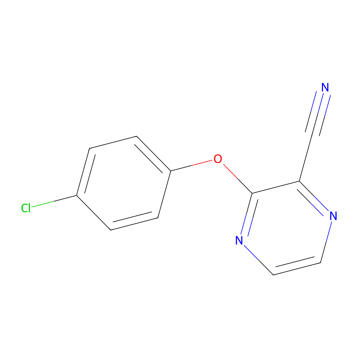 3-(4-Chlorophenoxy)pyrazine-2-carbonitrile molecular structure, CAS 303146-83-0