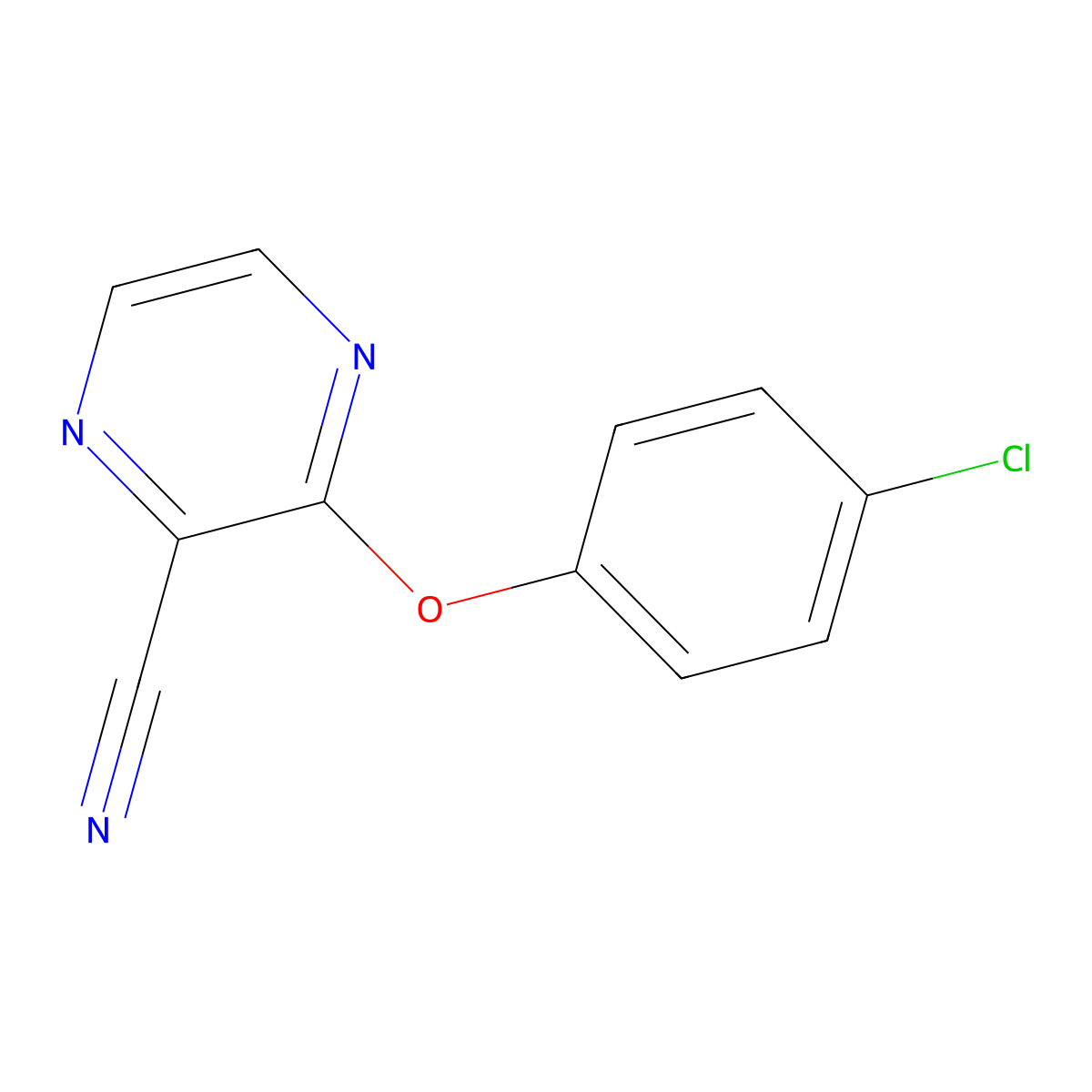 3-(4-Chlorophenoxy)pyrazine-2-carbonitrile molecular structure, CAS 303146-83-0