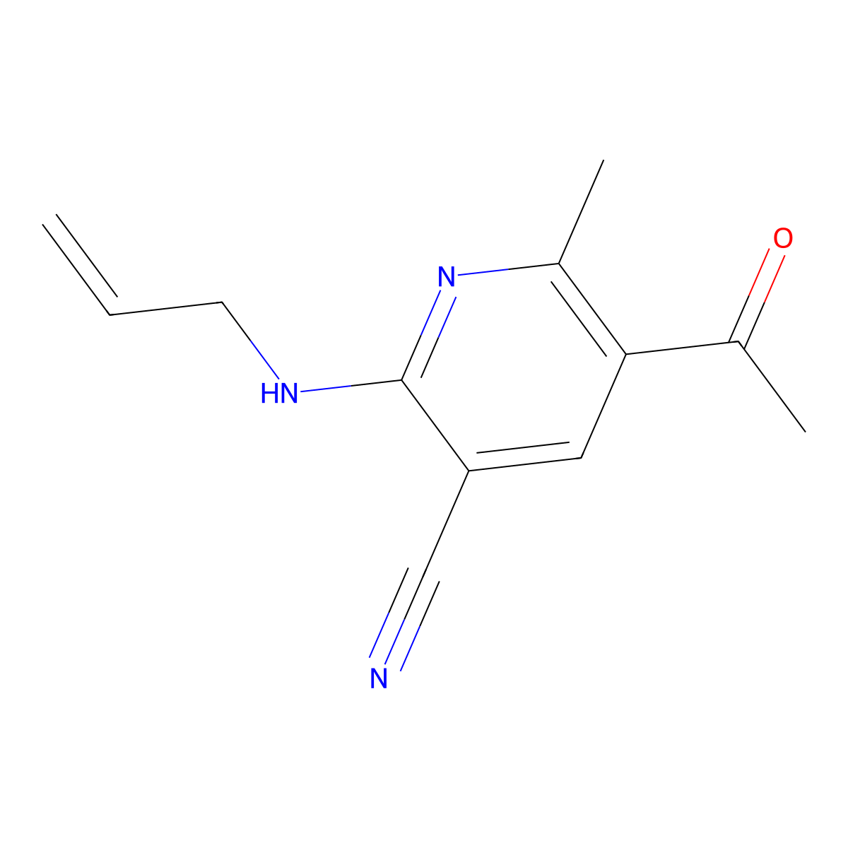 5-Acetyl-2-(allylamino)-6-methylnicotinonitrile molecular structure, CAS 303146-92-1