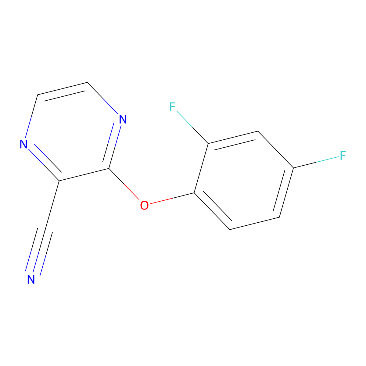 3-(2,4-Difluorophenoxy)pyrazine-2-carbonitrile molecular structure, CAS 303146-93-2