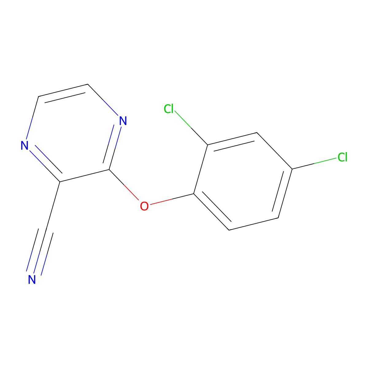 3-(2,4-Dichlorophenoxy)pyrazine-2-carbonitrile molecular structure, CAS 303146-95-4