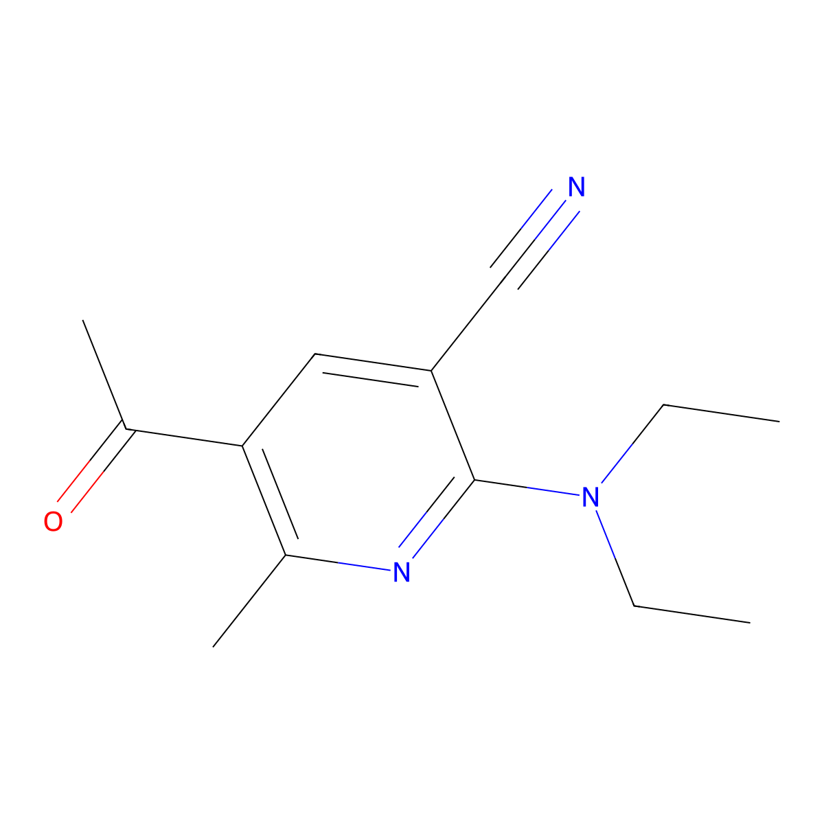 5-Acetyl-2-(diethylamino)-6-methylnicotinonitrile molecular structure, CAS 303146-98-7