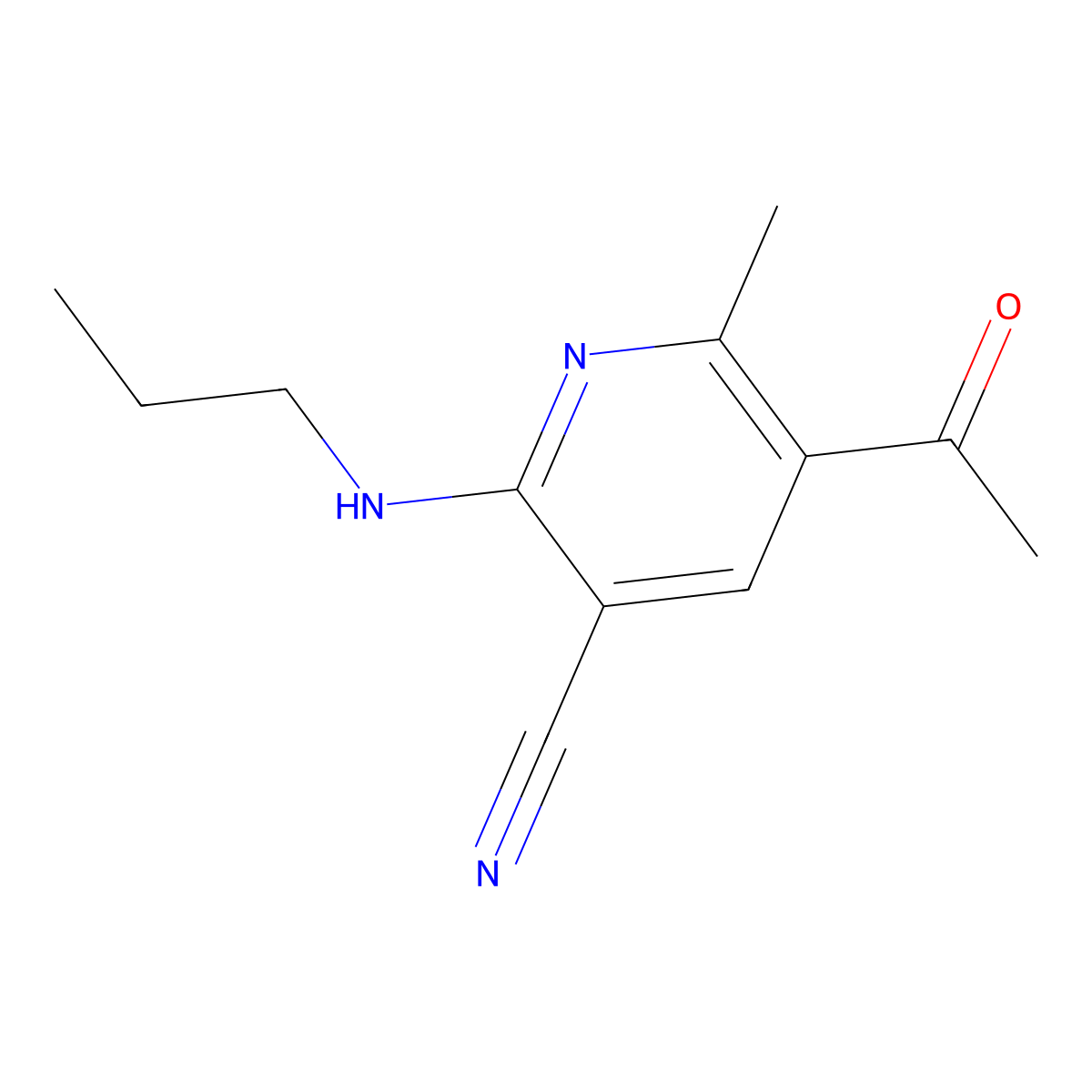 5-Acetyl-6-methyl-2-(propylamino)nicotinonitrile molecular structure, CAS 303147-01-5