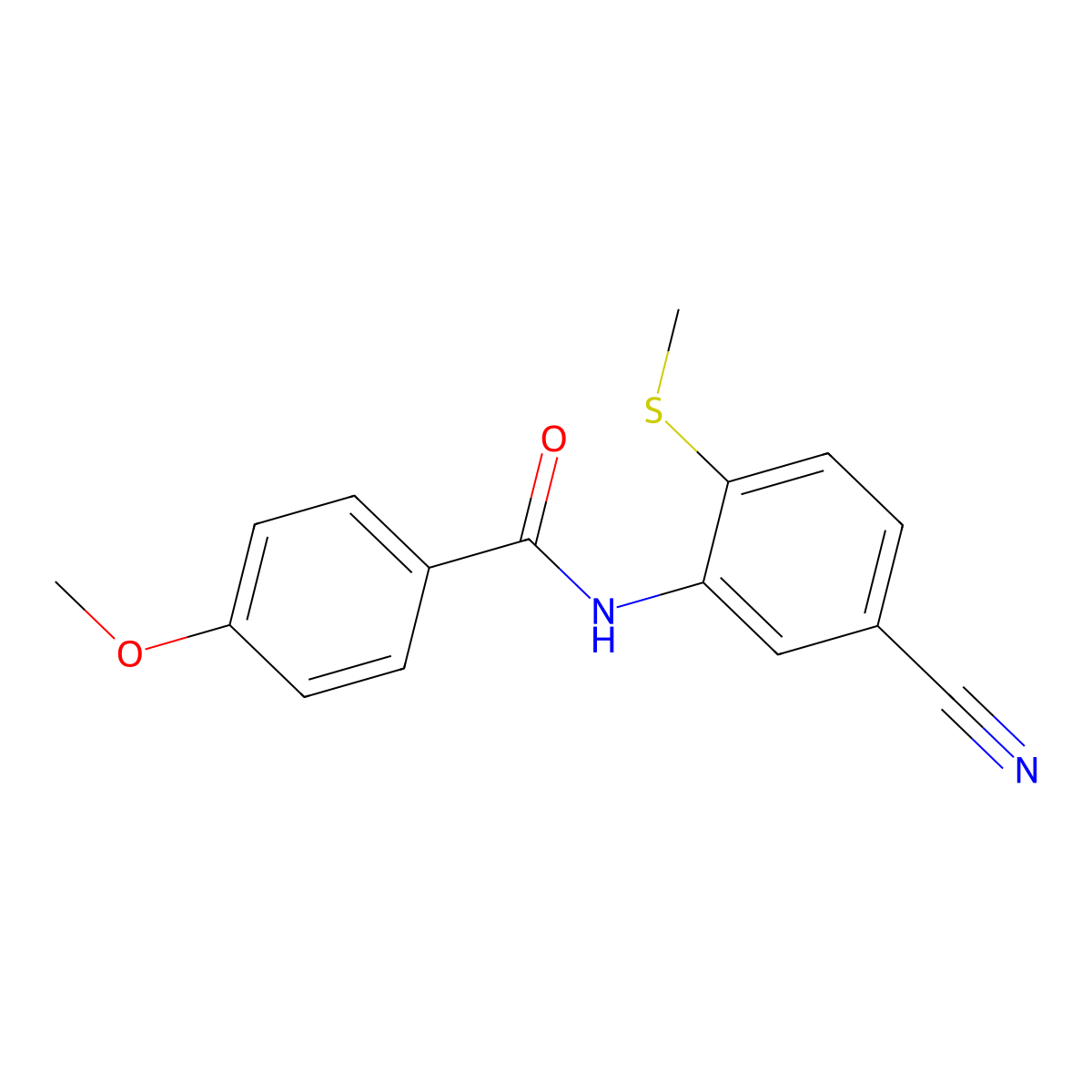 N-(5-Cyano-2-(methylsulfanyl)phenyl)-4-methoxybenzenecarboxamide molecular structure, CAS 303147-29-7