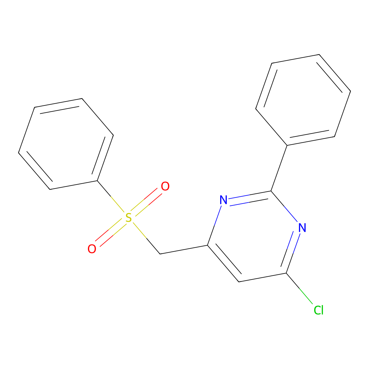 4-Chloro-2-phenyl-6-[(phenylsulfonyl)methyl]pyrimidine molecular structure, CAS 303147-39-9