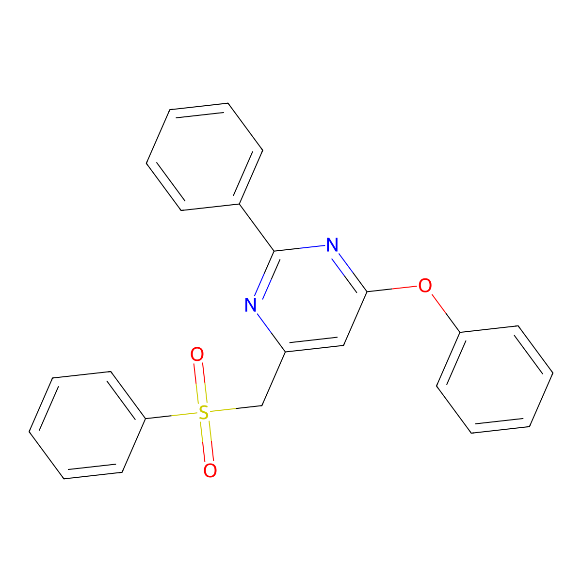 4-Phenoxy-2-phenyl-6-[(phenylsulfonyl)methyl]pyrimidine molecular structure, CAS 303147-41-3