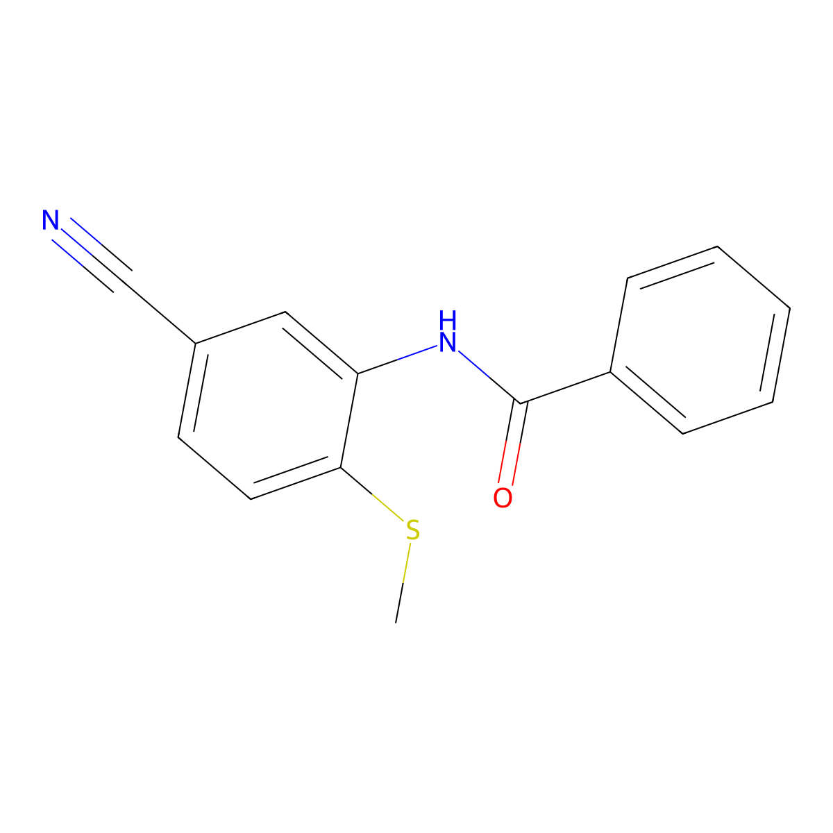 N-(5-Cyano-2-(methylsulfanyl)phenyl)benzenecarboxamide molecular structure, CAS 303147-46-8