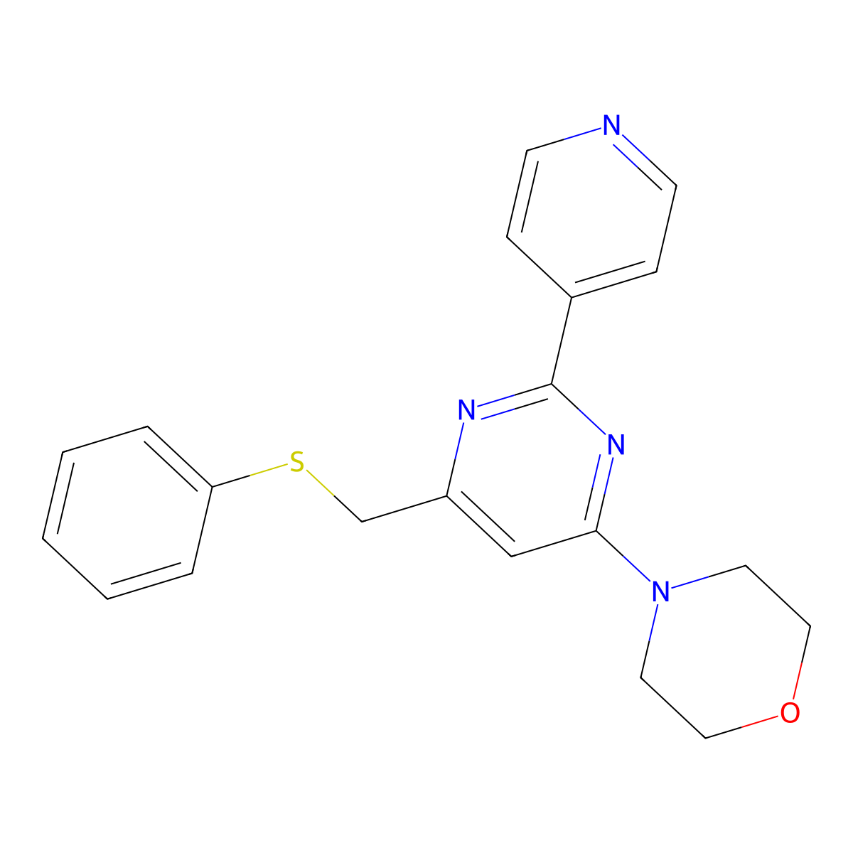 [6-Morpholino-2-(4-pyridinyl)-4-pyrimidinyl]methyl phenyl sulfide molecular structure, CAS 303147-61-7