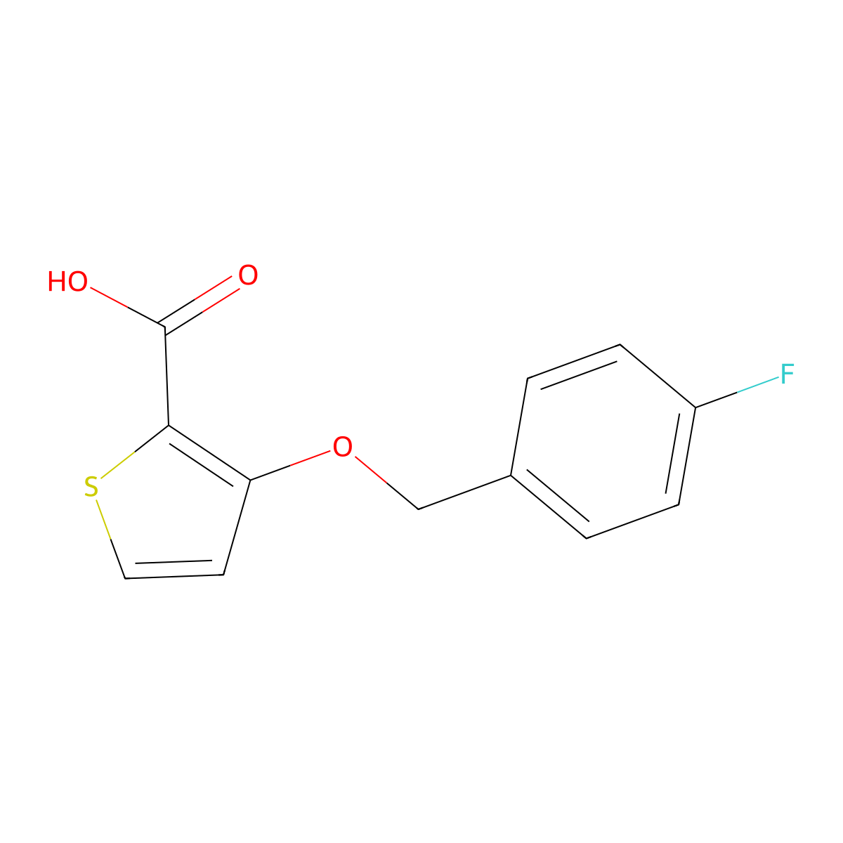 3-[(4-fluorophenyl)methoxy]thiophene-2-carboxylic Acid molecular structure, CAS 303147-78-6