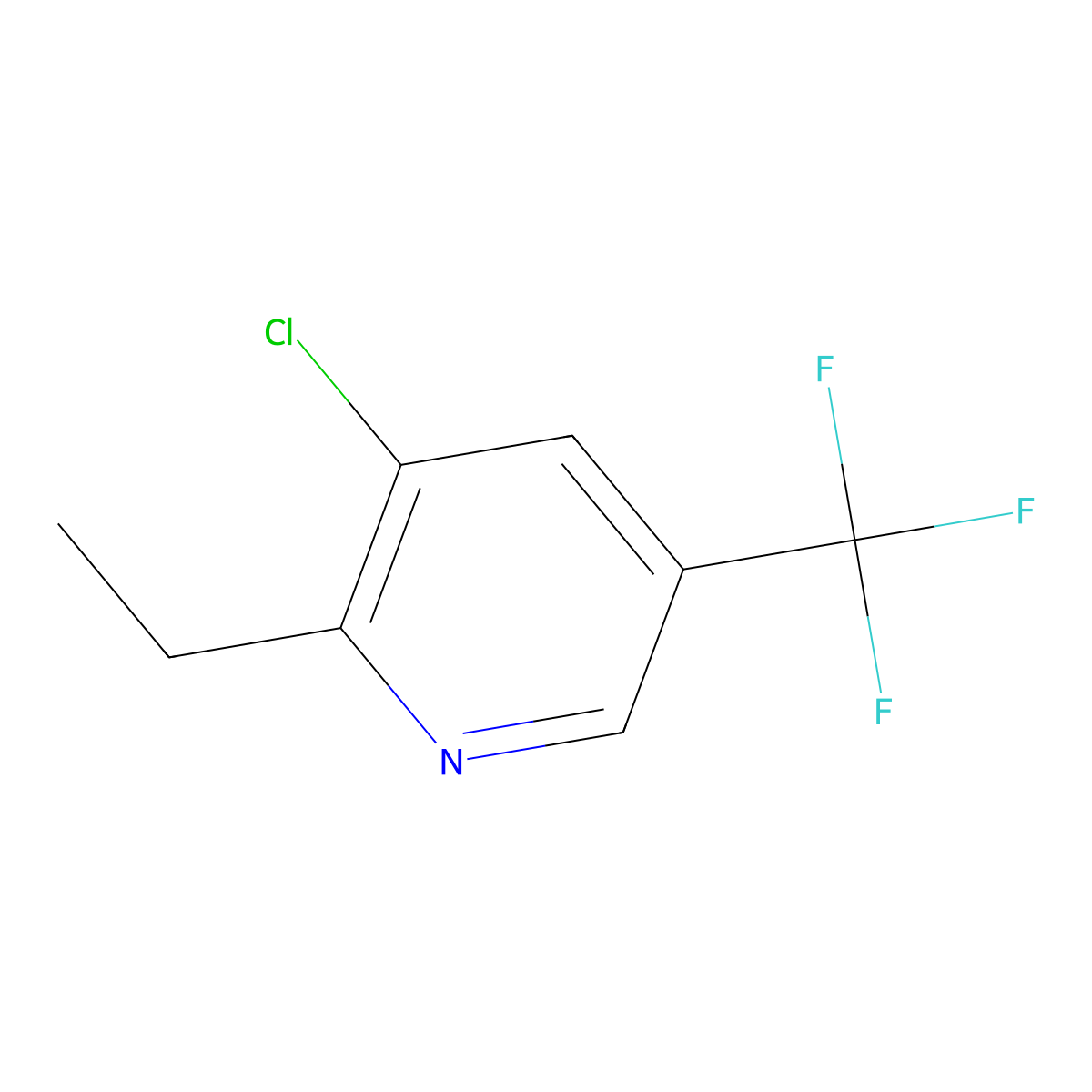 3-Chloro-2-ethyl-5-(trifluoromethyl)pyridine molecular structure, CAS 303147-84-4