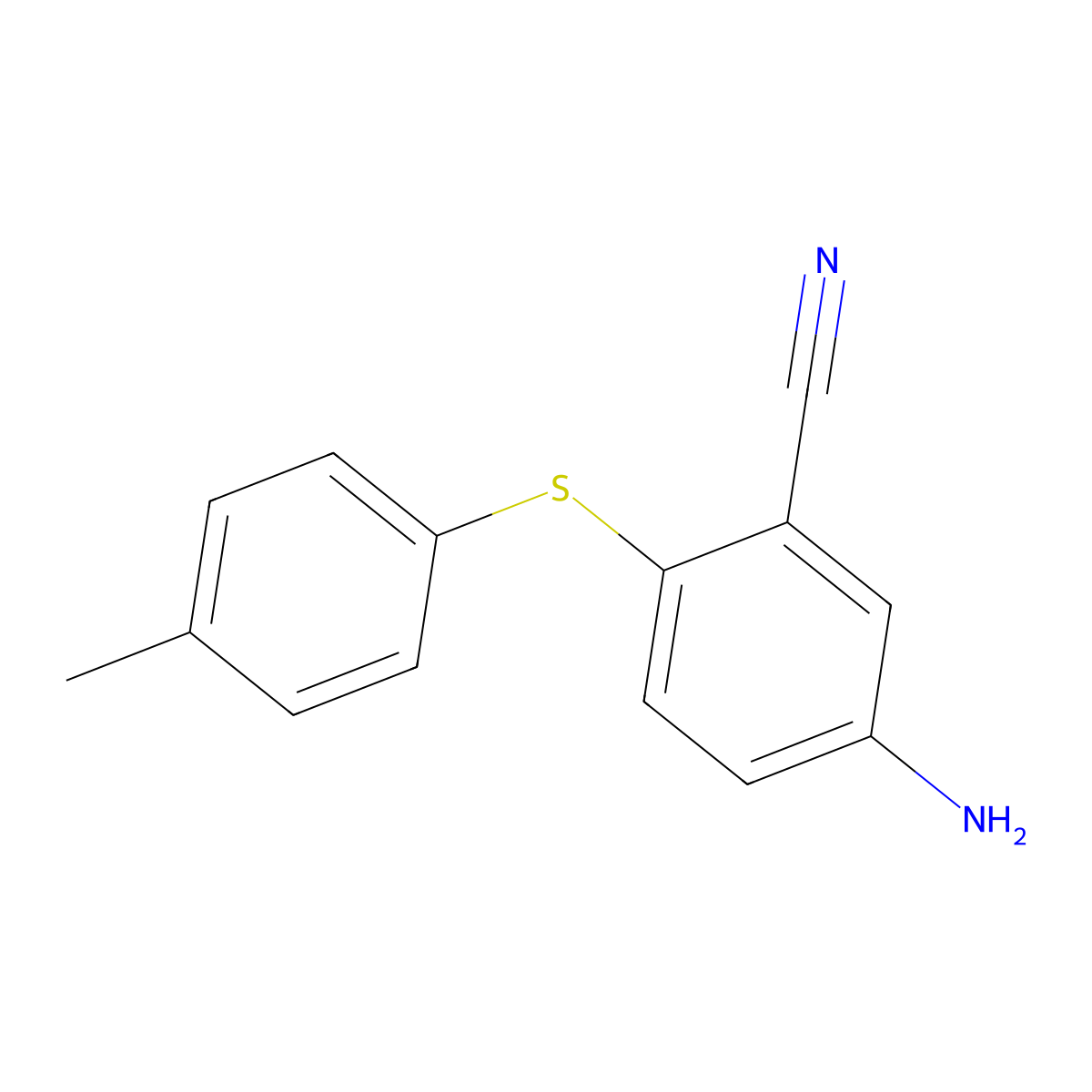 5-Amino-2-[(4-methylphenyl)sulfanyl]benzenecarbonitrile molecular structure, CAS 303148-03-0