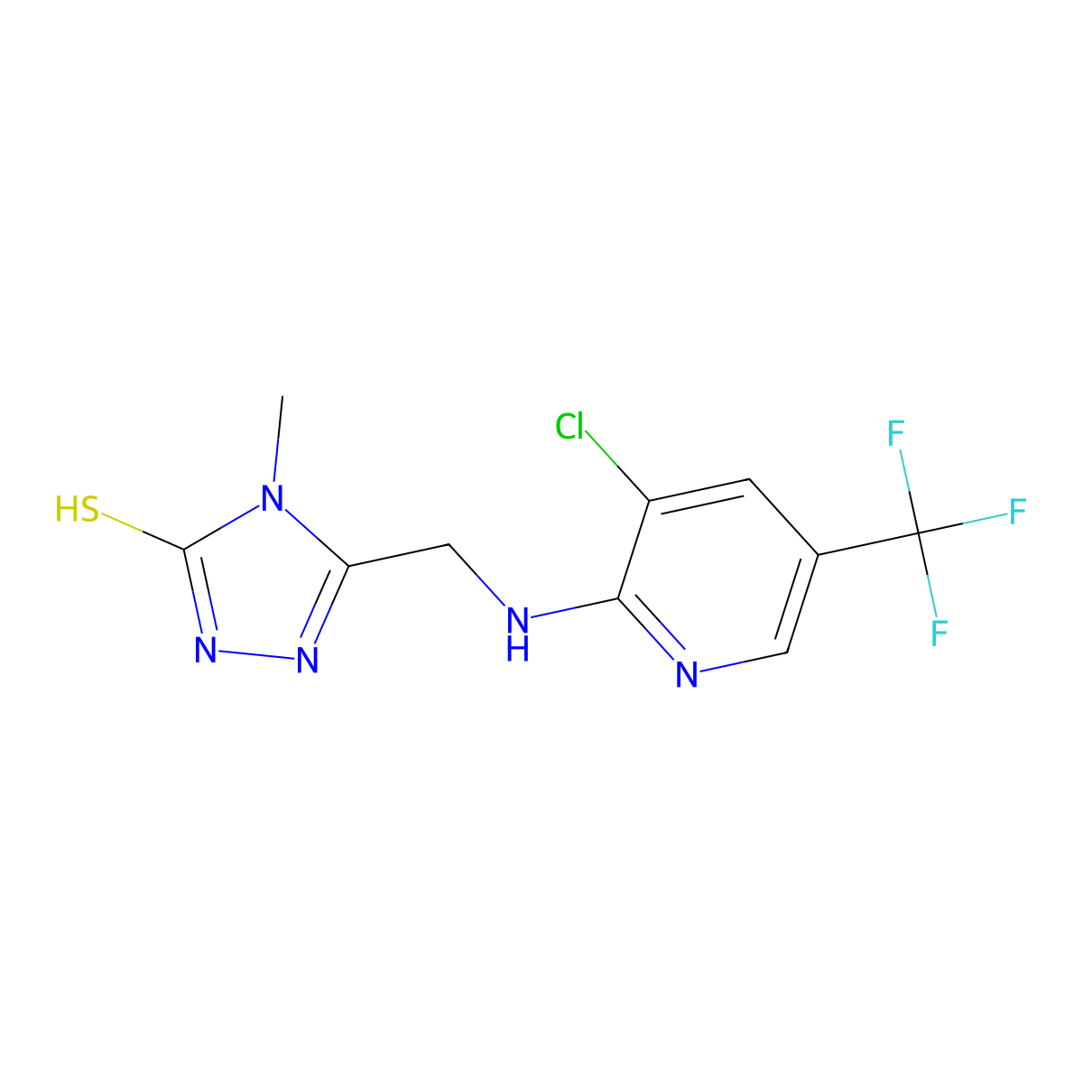 5-({[3-chloro-5-(trifluoromethyl)-2-pyridinyl]amino}methyl)-4-methyl-4H-1,2,4-triazole-3-thiol molecular structure, CAS 303148-05-2