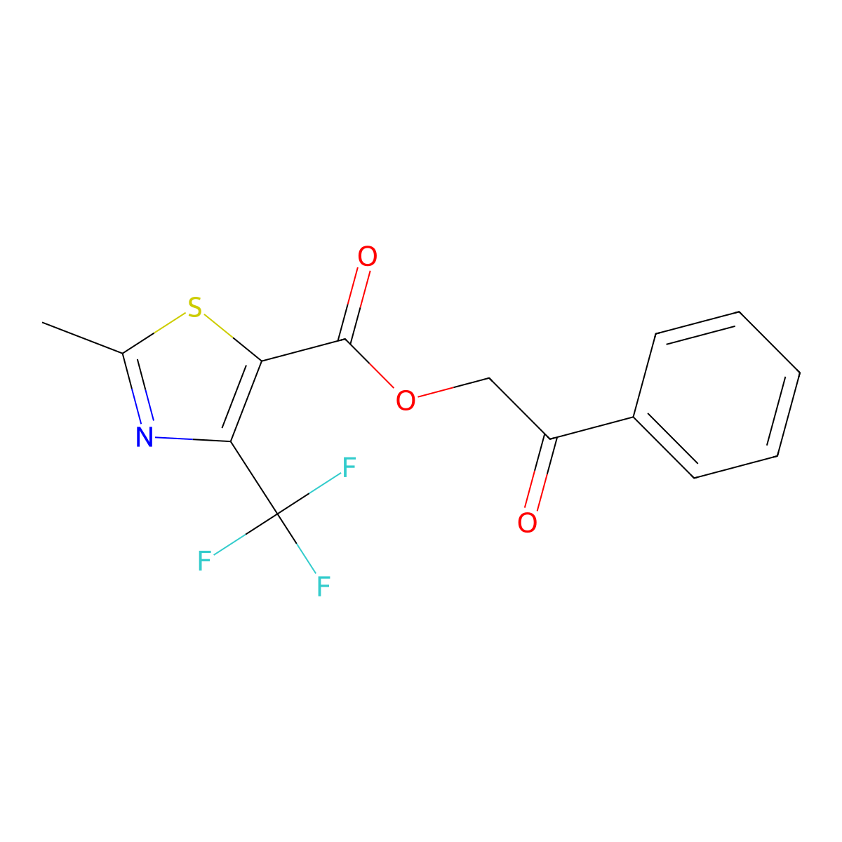 2-Oxo-2-phenylethyl 2-methyl-4-(trifluoromethyl)-1,3-thiazole-5-carboxylate molecular structure, CAS 303148-13-2