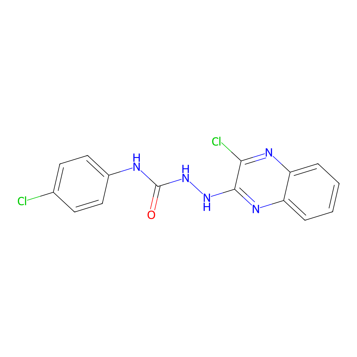 1-(4-Chlorophenyl)-3-[(3-chloroquinoxalin-2-yl)amino]urea molecular structure, CAS 303148-31-4
